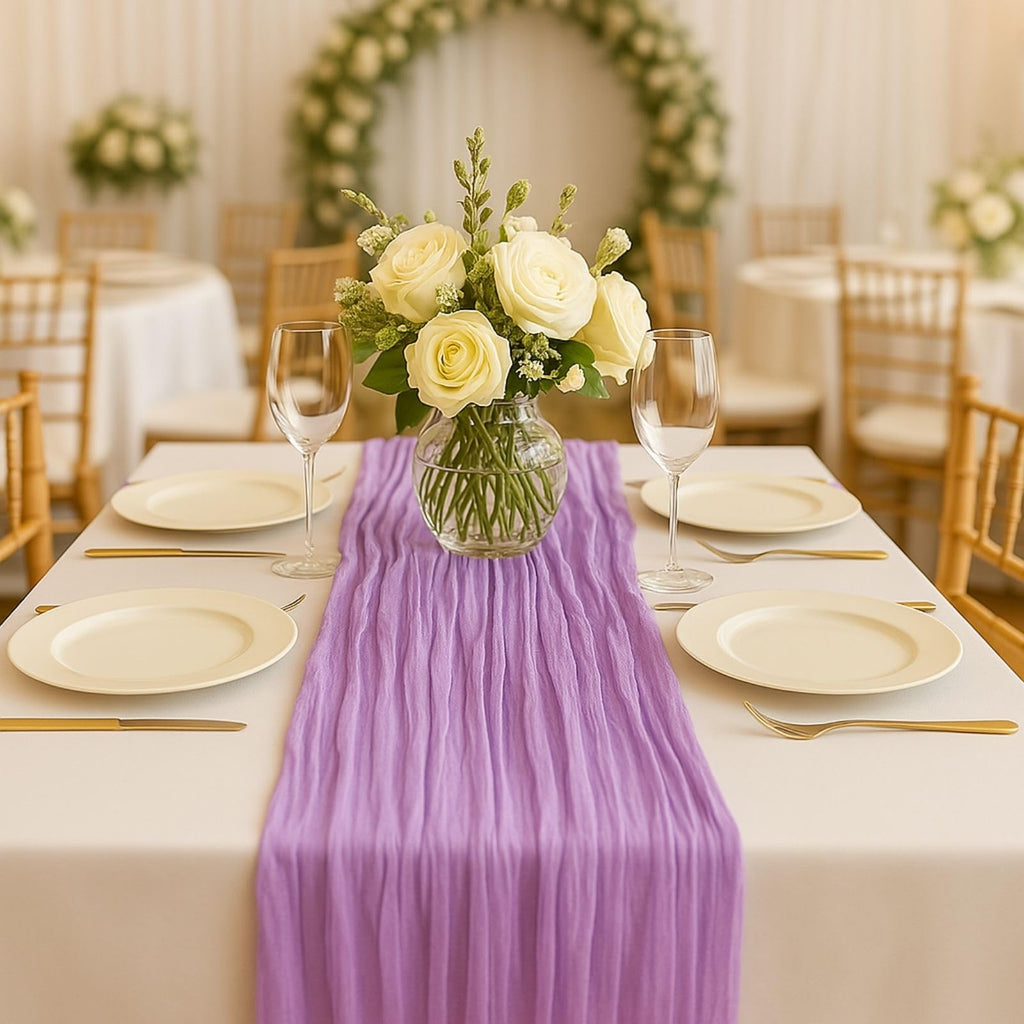 Red Cheesecloth Table Runner, 10 ft Gauze Runner for Wedding Table Decor