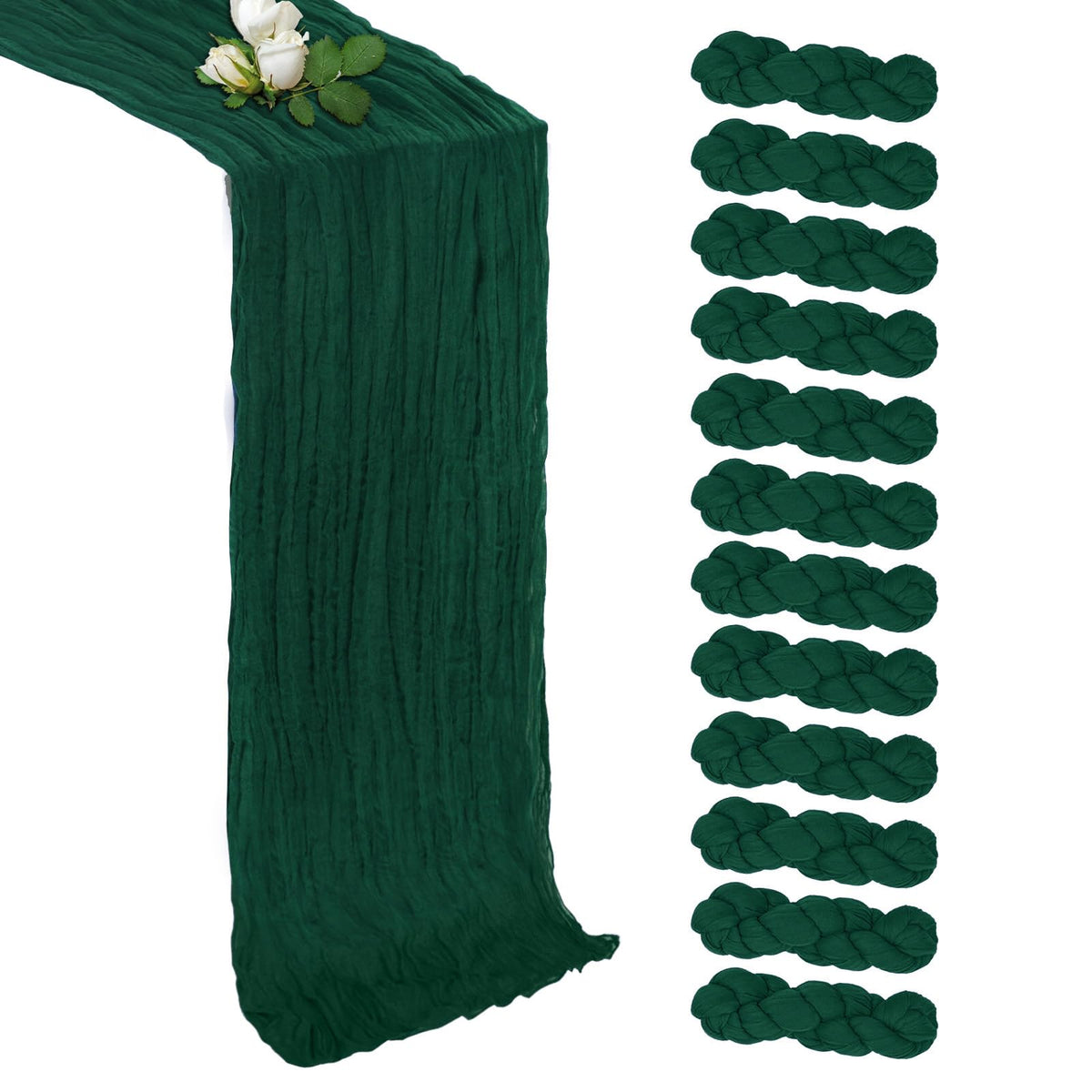 12 Pack Sage Green Table Runner 17 x 108 Inch Cheesecloth
