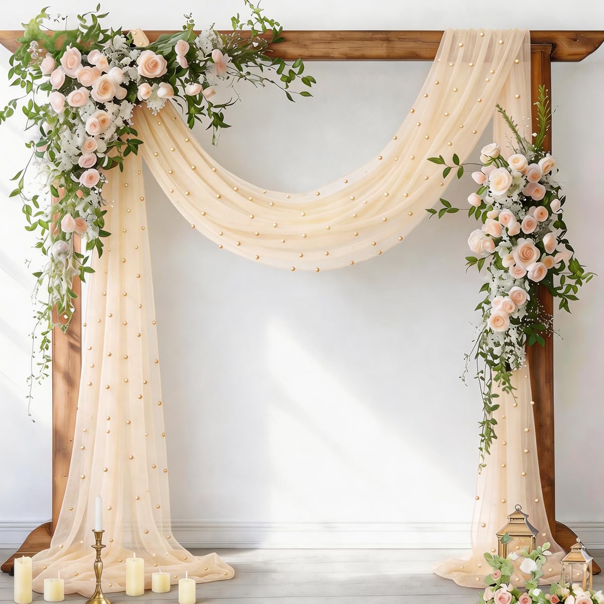 Socomi Pearl Table Runner Fall Tulle Gauze Sheer Wedding Party Home Decor