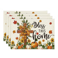 Artoid Mode Pumpkins Floral Fall Placemats Set of 4-12 x 18 Inch