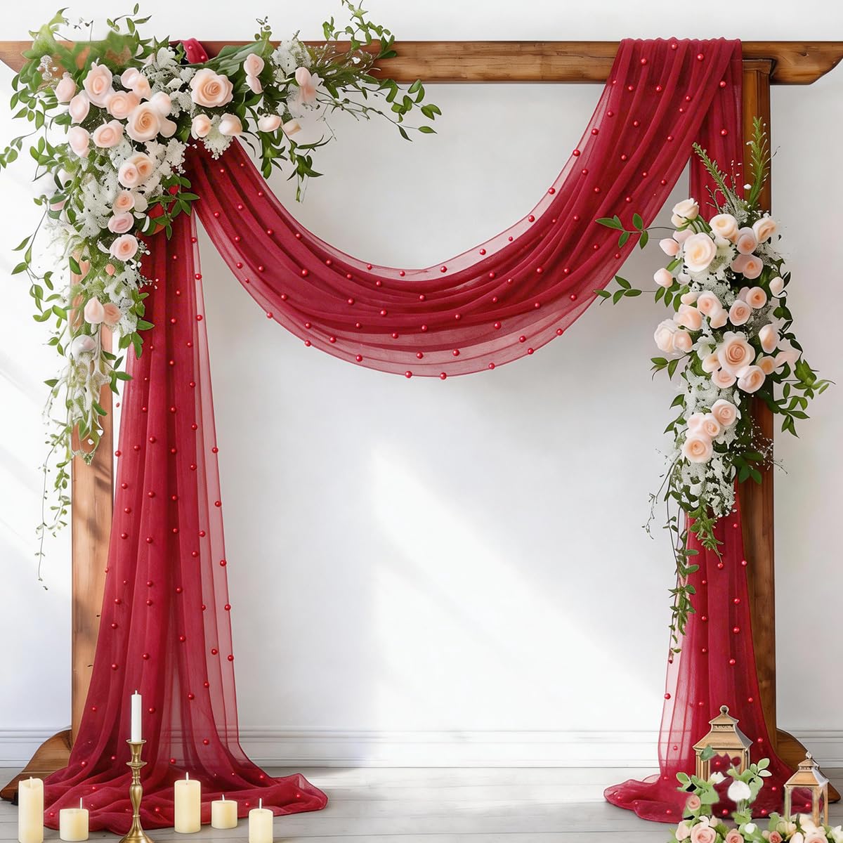 Socomi Pearl Table Runner Fall Tulle Gauze Sheer Wedding Party Home Decor