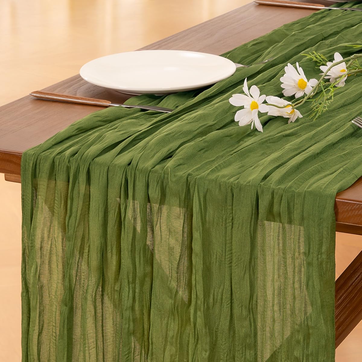 Cheesecloth Table Runner White Fall Boho Wedding Birthday Party Home Decor