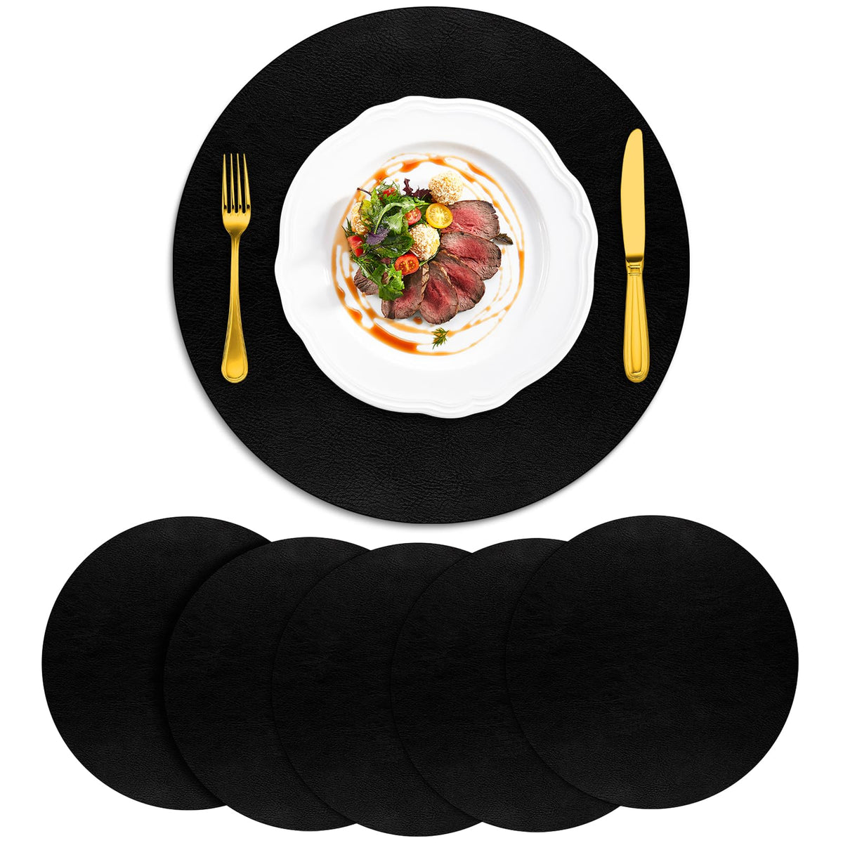 ADRIMER Placemats, Heat Resistant Oval Place Mats Set of 4 Easy to Clean