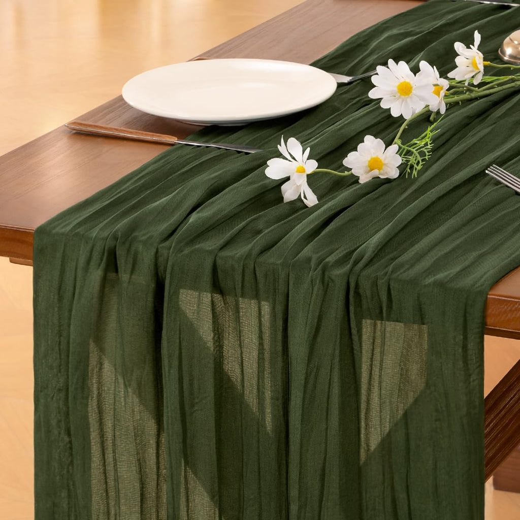 Cheesecloth Table Runner White Fall Boho Wedding Birthday Party Home Decor
