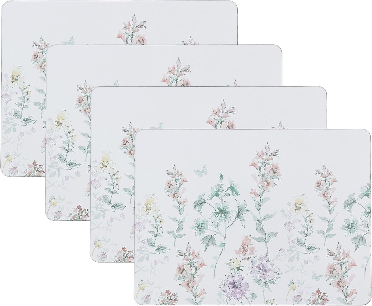 Laura Ashley Cork Placemats, 16 x 12-inch, Set of 4, Wild Meadow