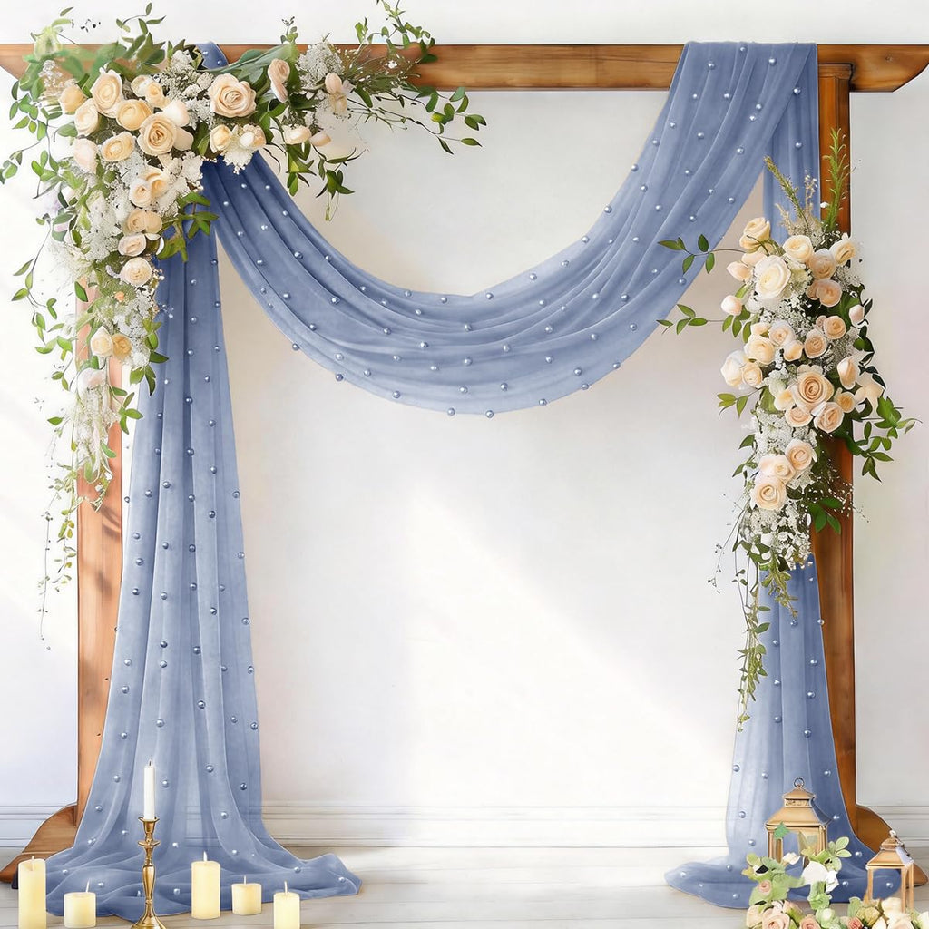 Socomi Pearl Table Runner Fall Tulle Gauze Sheer Wedding Party Home Decor