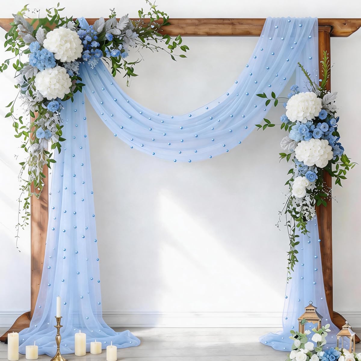 Socomi Pearl Table Runner Fall Tulle Gauze Sheer Wedding Party Home Decor