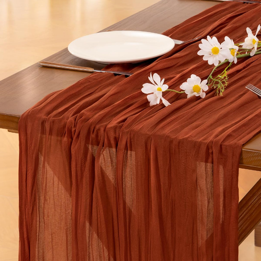 Cheesecloth Table Runner White Fall Boho Wedding Birthday Party Home Decor