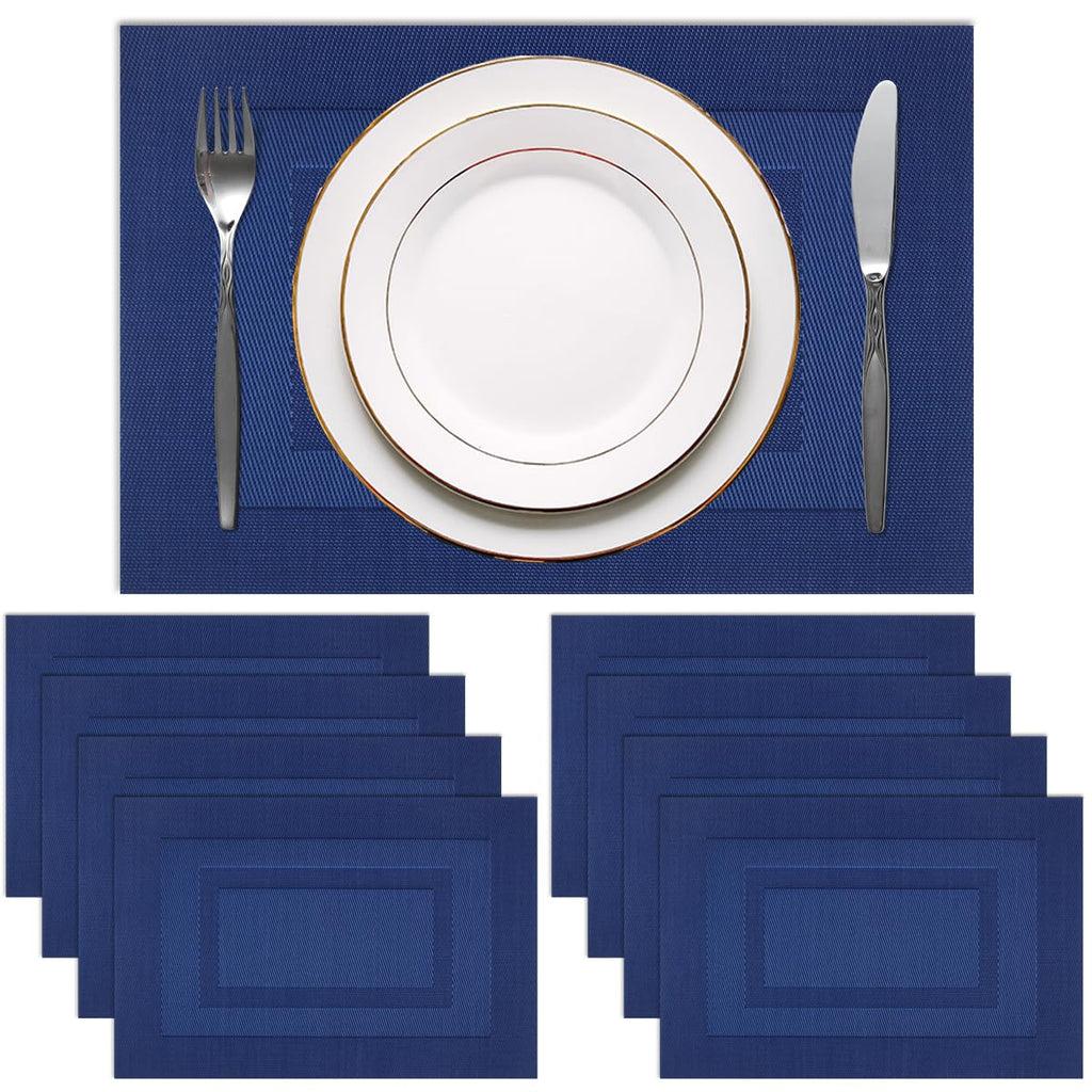 PIGCHCY Placemats,Durable Placemats for Dining Table,Washable Woven Vinyl Kitchen Placemats Set of 4 (Brown)