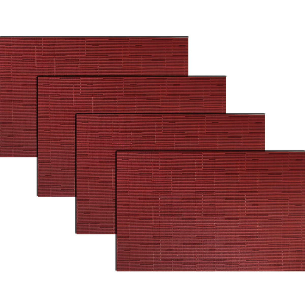 PIGCHCY Placemats,Durable Placemats for Dining Table,Washable Woven Vinyl Kitchen Placemats Set of 4 (Brown)