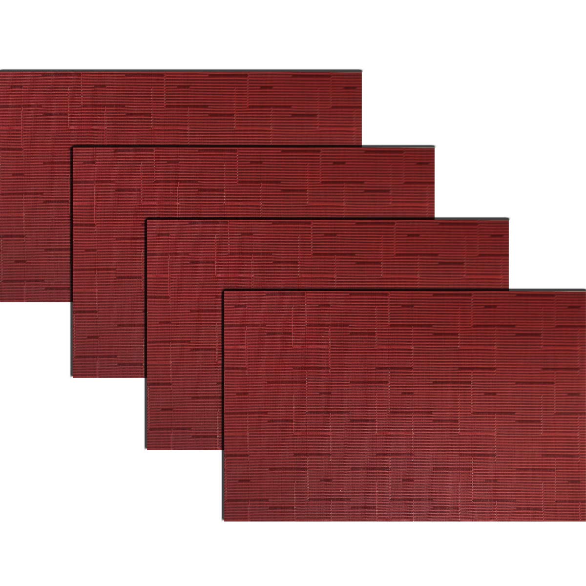 PIGCHCY Placemats,Durable Placemats for Dining Table,Washable Woven Vinyl Kitchen Placemats Set of 4 (Brown)
