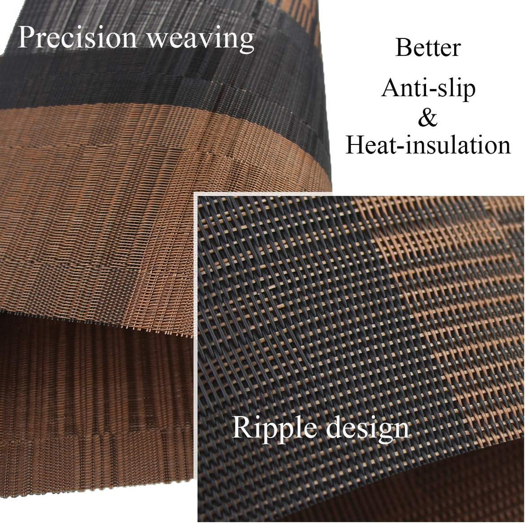 PIGCHCY Placemats,Durable Placemats for Dining Table,Washable Woven Vinyl Kitchen Placemats Set of 4 (Brown)