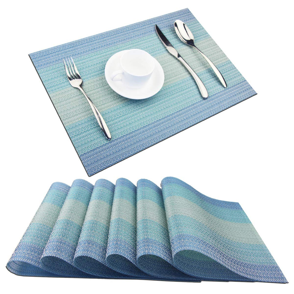 PIGCHCY Placemats,Durable Placemats for Dining Table,Washable Woven Vinyl Kitchen Placemats Set of 4 (Brown)