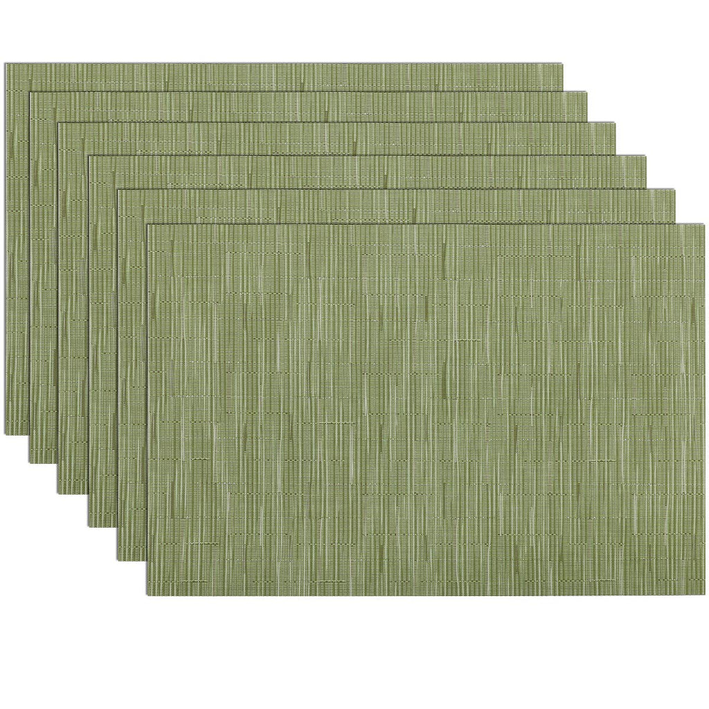 SHACOS Teal Blue Woven Placemats Set of 6 Place Mats for Dining Table