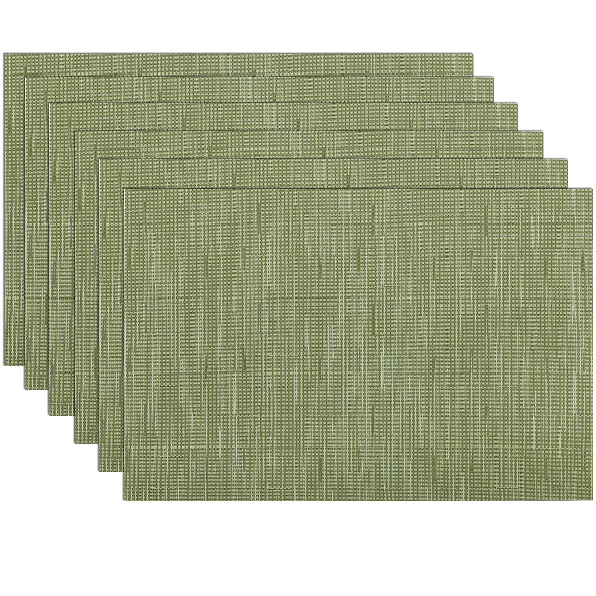 SHACOS Teal Blue Woven Placemats Set of 6 Place Mats for Dining Table