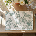 JINCHAN Linen Floral Placemats Set of 4 Farmhouse 13x19 Inch Black