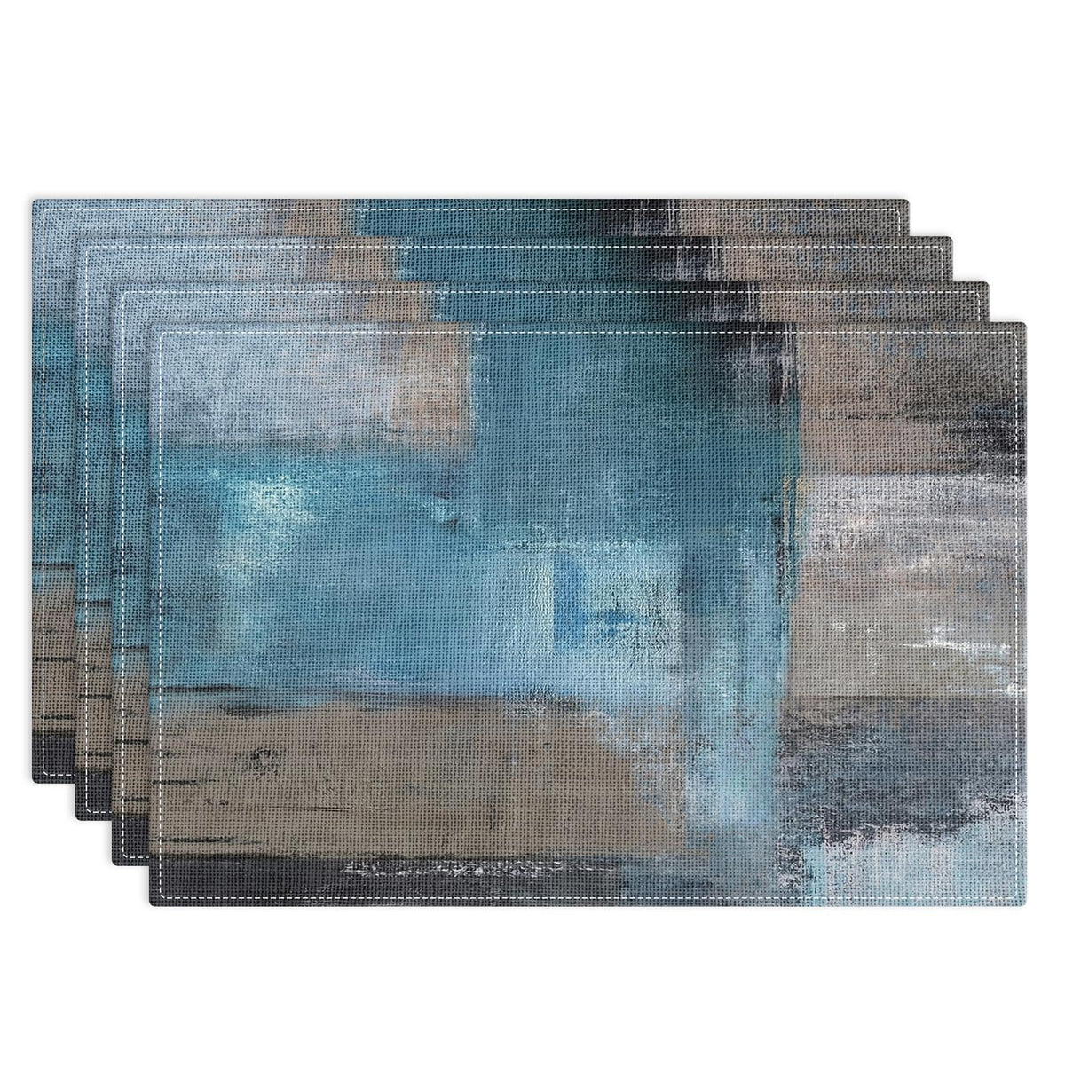 Emvency Farmhouse Placemats Set of 4, 12x18 Inch, Modern Abstract