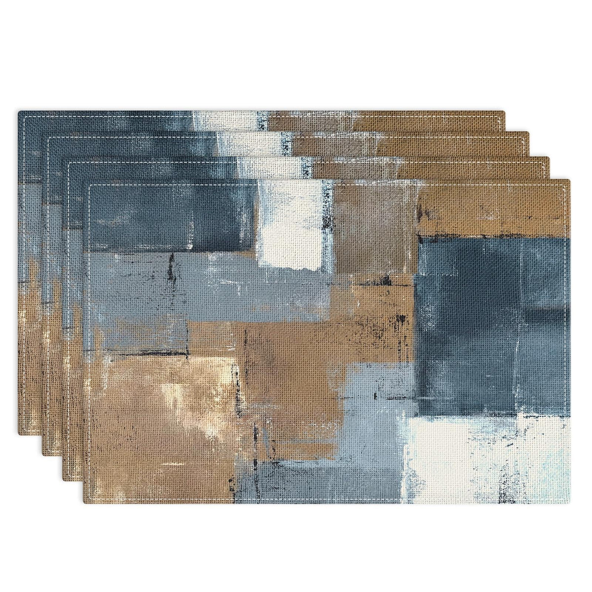 Emvency Farmhouse Placemats Set of 4, 12x18 Inch, Modern Abstract