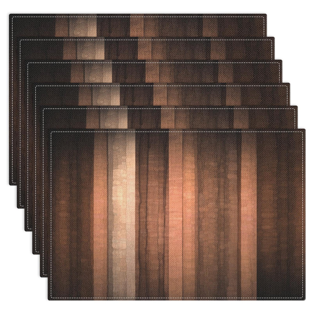 Emvency Farmhouse Placemats Set of 4, 12x18 Inch, Abstract Blue Grey