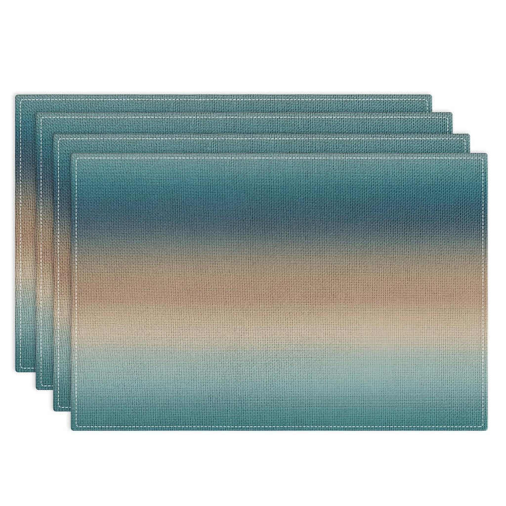 Emvency Farmhouse Placemats Set of 4, 12x18 Inch, Abstract Blue Grey