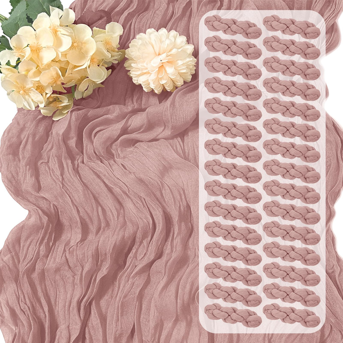30 Pack Sage Green Cheesecloth Table Runner 17 x 108 inch Cheese Cloth Table Runners 9ft Green Table Runner Rustic Romantic Sheer Gauze Runner for Wedding Party Baby Shower Table Decoration