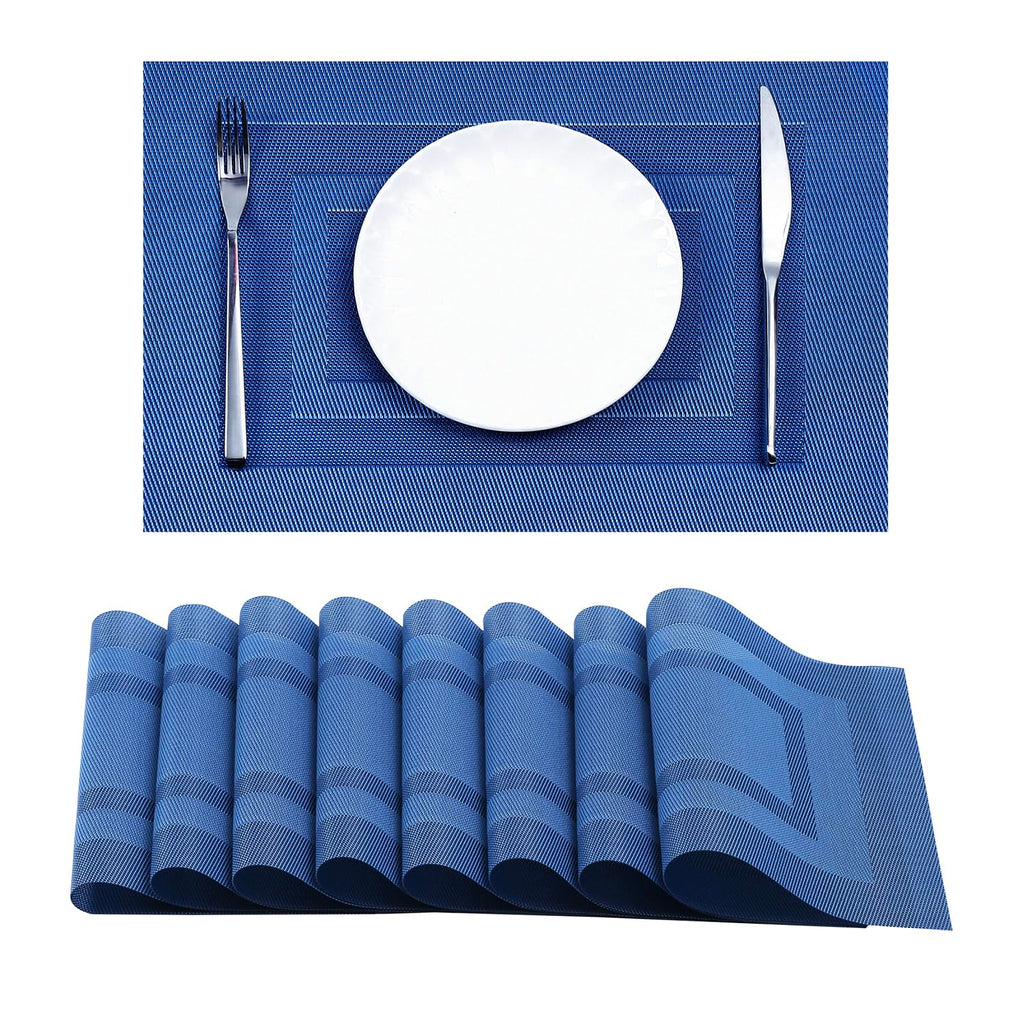 Leetaltree Light Brown Placemats Set of 8 - Heat Resistant Woven Vinyl