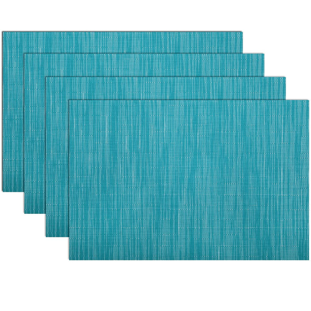 SHACOS Teal Blue Woven Placemats Set of 6 Place Mats for Dining Table