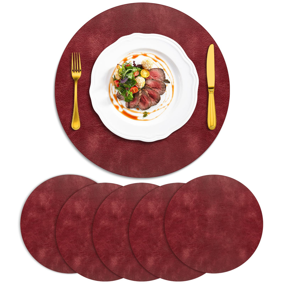 ADRIMER Placemats, Heat Resistant Oval Place Mats Set of 4 Easy to Clean