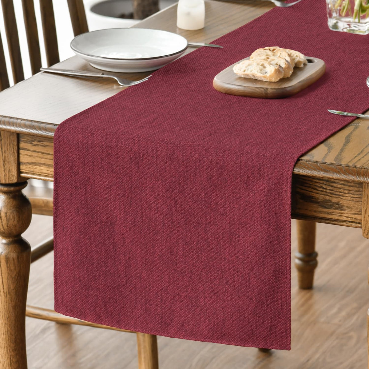 Artoid Mode Light Brown Table Runner, Seasonal Fall Washable Kitchen Dining Table Decoration for Home Party Decor 13x72 Inch