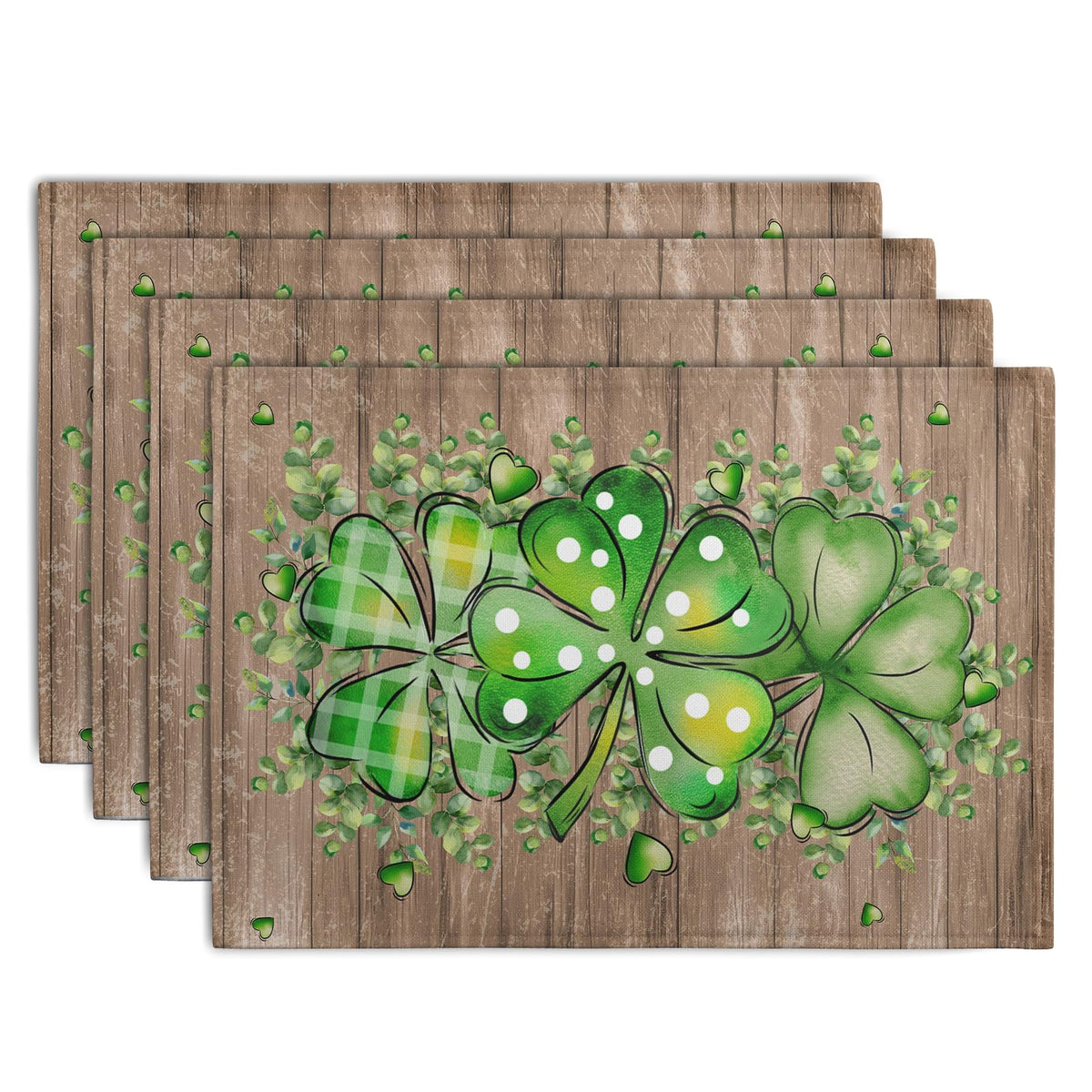 Rustic Daisy Placemats Set of 4 Vintage Flower Vases Wood Grain Linen Table Mats 12x18 Inch Summer Floral Wooden Board Farmhouse Washable Place Mat for Party Kitchen Dining Outdoor Indoor Decor