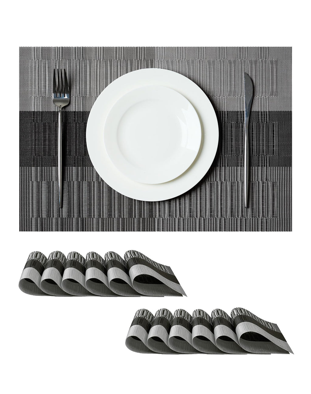 Leetaltree Light Brown Placemats Set of 8 - Heat Resistant Woven Vinyl
