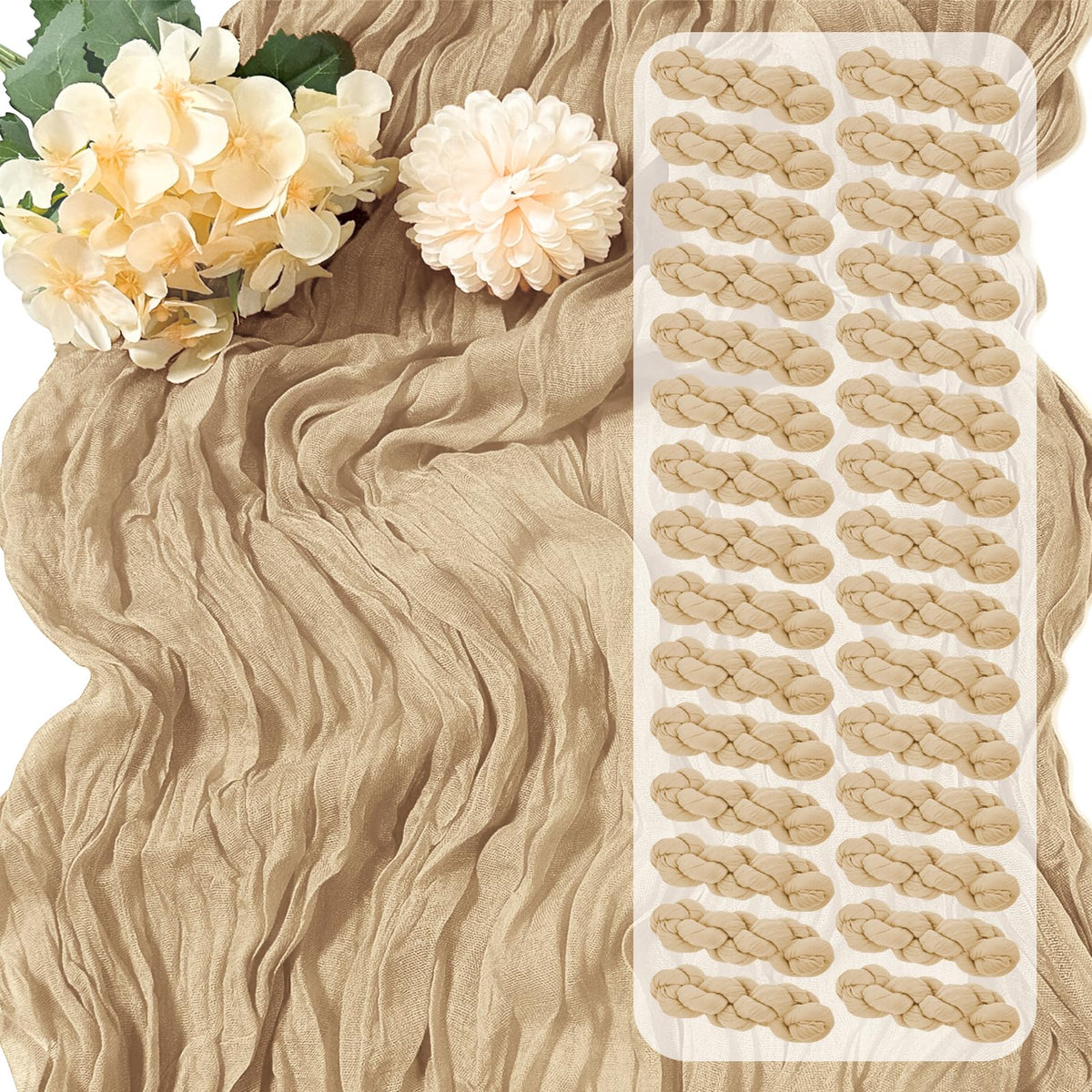 15 Pack Terracotta Cheesecloth Table Runner 17 x 108 inch Cheese Cloth Table Runners 9ft Terracotta Table Runner Rustic Romantic Sheer Gauze Runner for Wedding Party Baby Shower Table Decoration