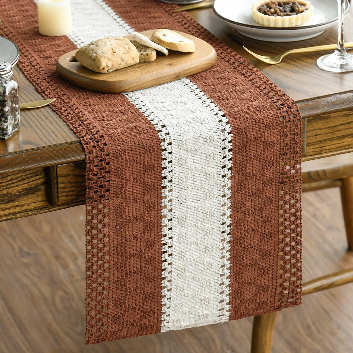 Artoid Mode Dark Grey Farmhouse Rustic Table Runner 12x72 Inch