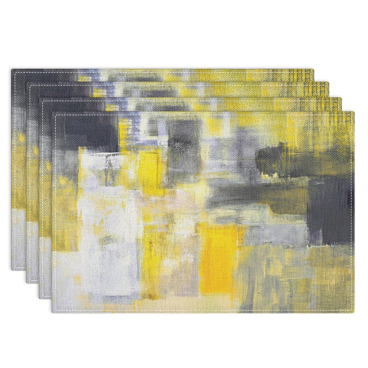 Emvency Farmhouse Placemats Set of 4, 12x18 Inch, Modern Abstract