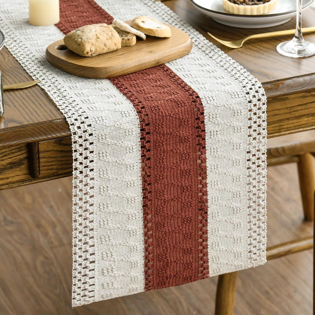 Artoid Mode Caramel Farmhouse Rustic Table Runner 12x72 Inch