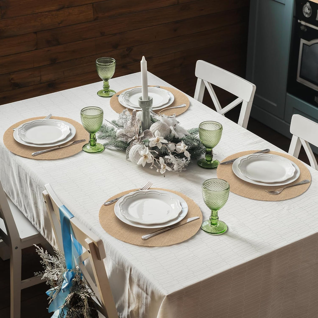 Kochorie 50 Pieces Burlap Placemats 11.8 Inch Round