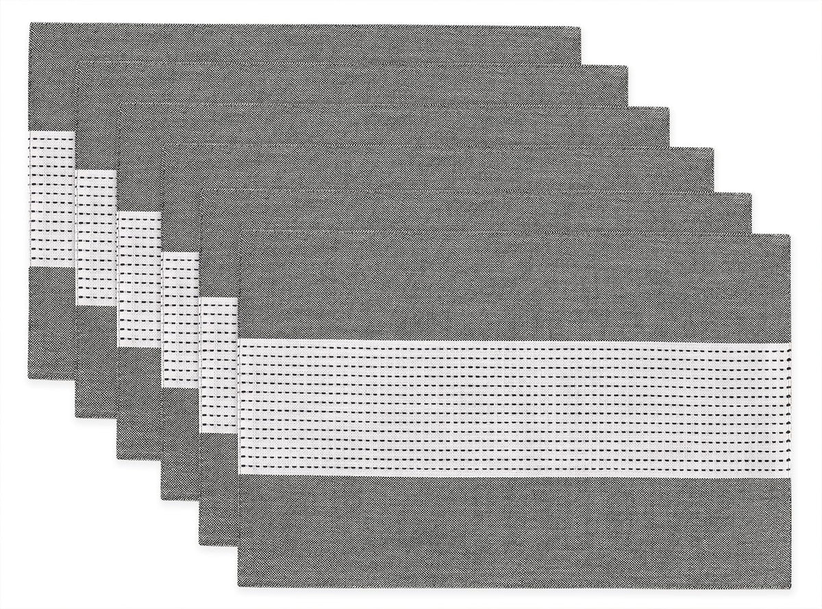 Wracra Linen Placemats, 12 x 18 Inch Set of 4 Placemats, Farmhouse Macrame Place Mats for Kitchen Table and Heat Resistant-Hemstitch Sage Green 4PCS