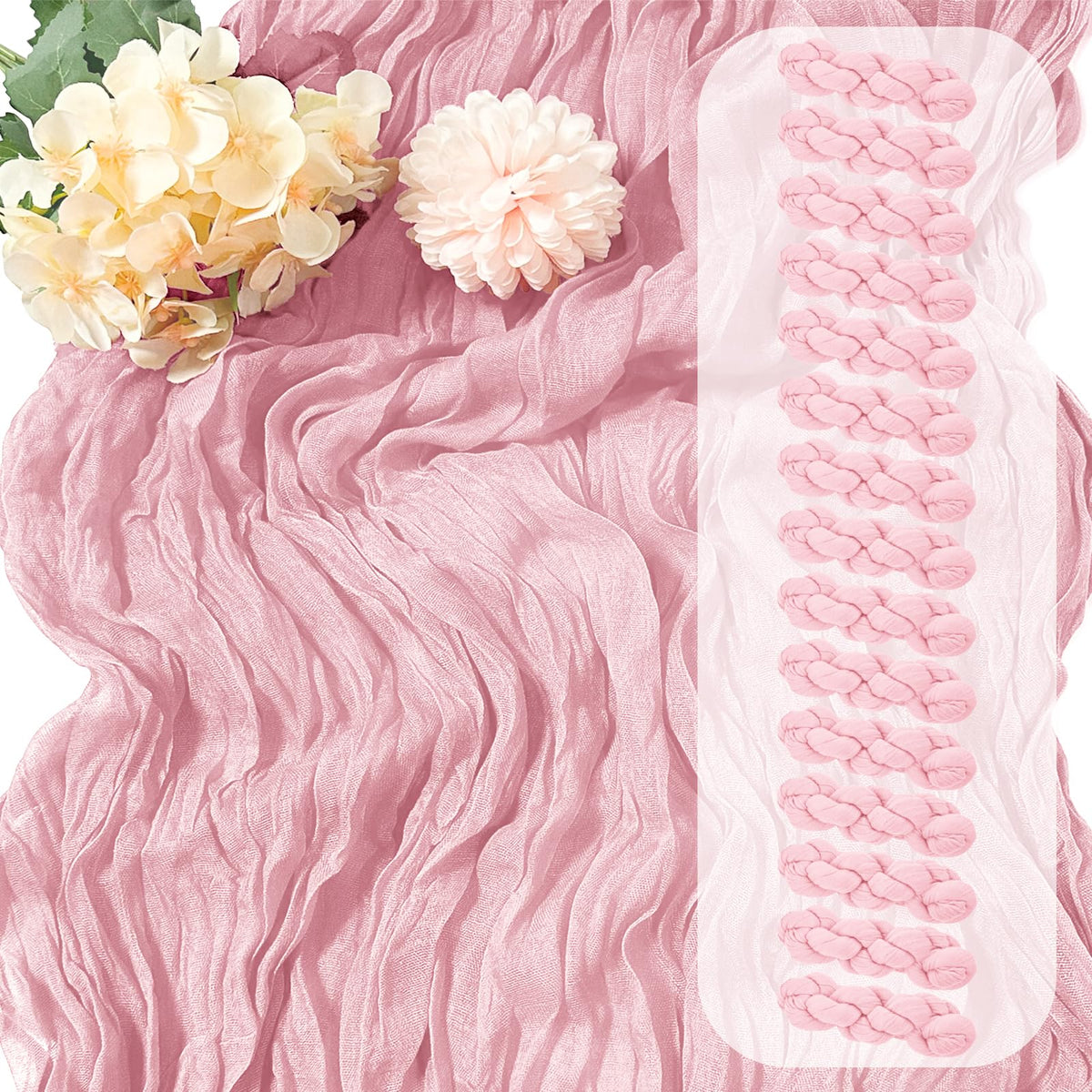 30 Pack Sage Green Cheesecloth Table Runner 17 x 108 inch Cheese Cloth Table Runners 9ft Green Table Runner Rustic Romantic Sheer Gauze Runner for Wedding Party Baby Shower Table Decoration