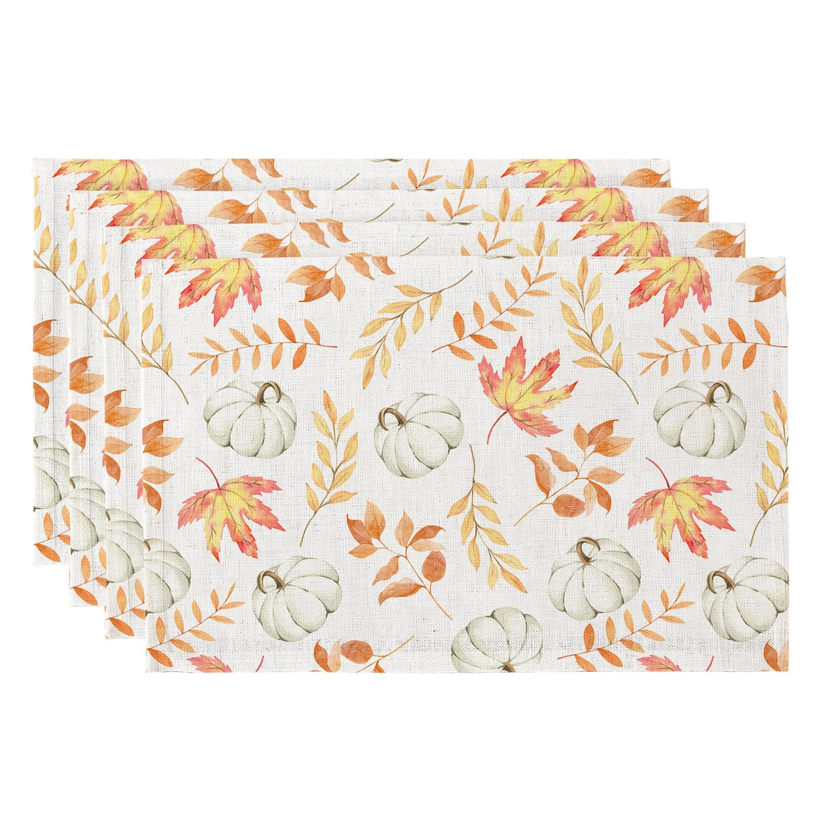 QIYI Boho Table Placemats Set of 4, 12"x18" Linen Place Mats, Wildflowers
