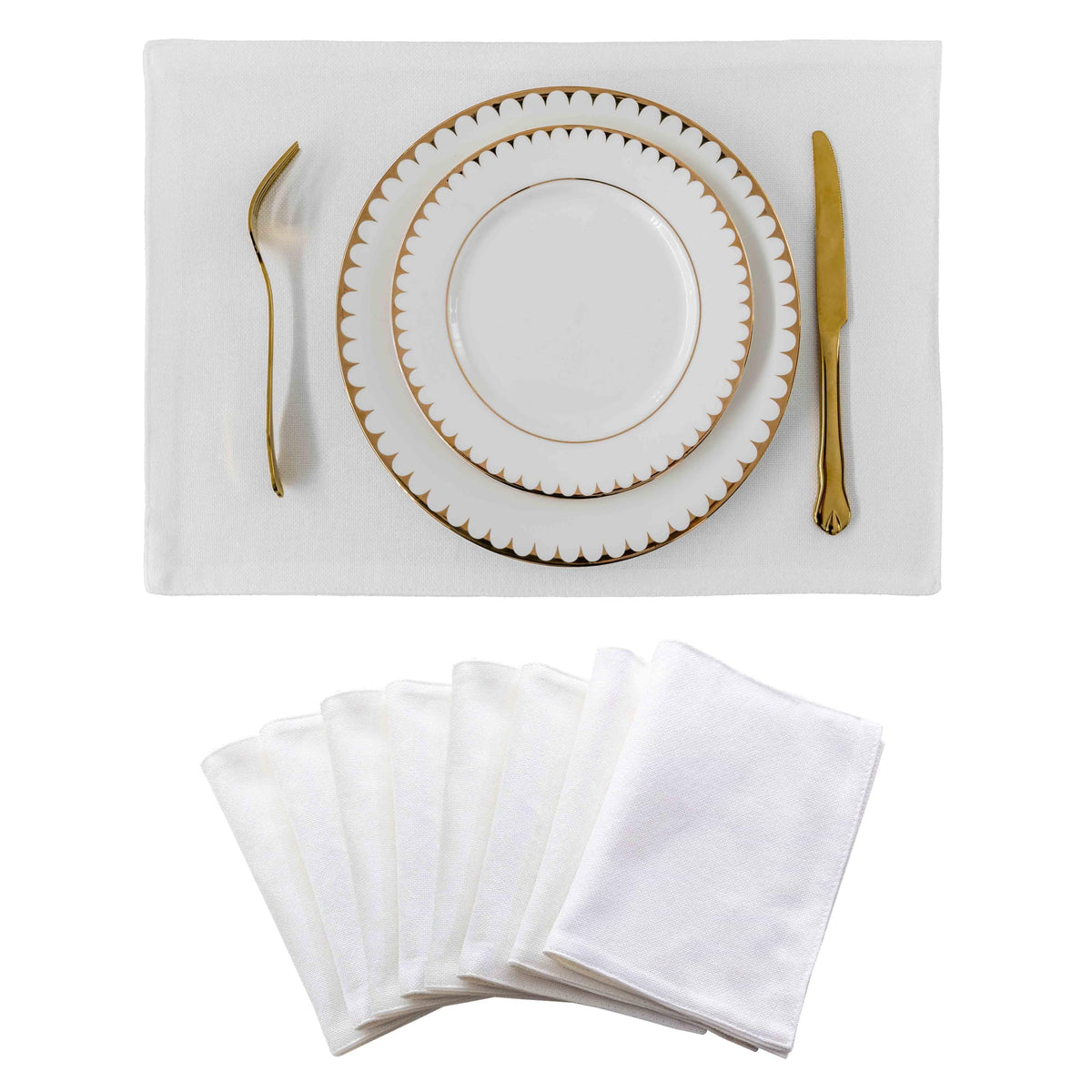 Home Brilliant Linen Placemats Set of 4 Heat Resistant Dining Table Cloth Place Mats Kitchen Table Mats Placemats Table Decor, Natural Linen