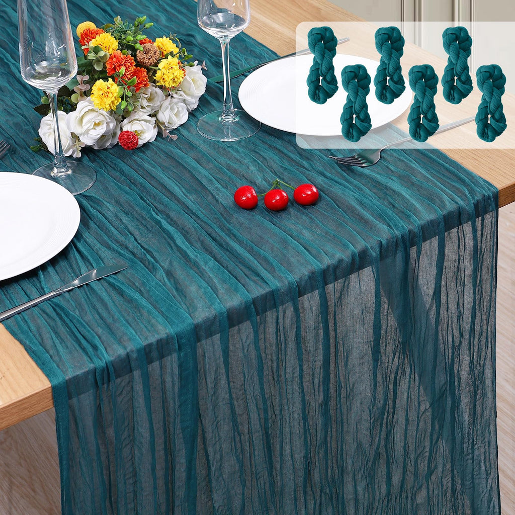 12 Pack Cheesecloth Table Runner, Runner Gauze Boho Wedding Decor Romantic Table Runner for Wedding Birthday Party(35" x 118") (Terracotta)