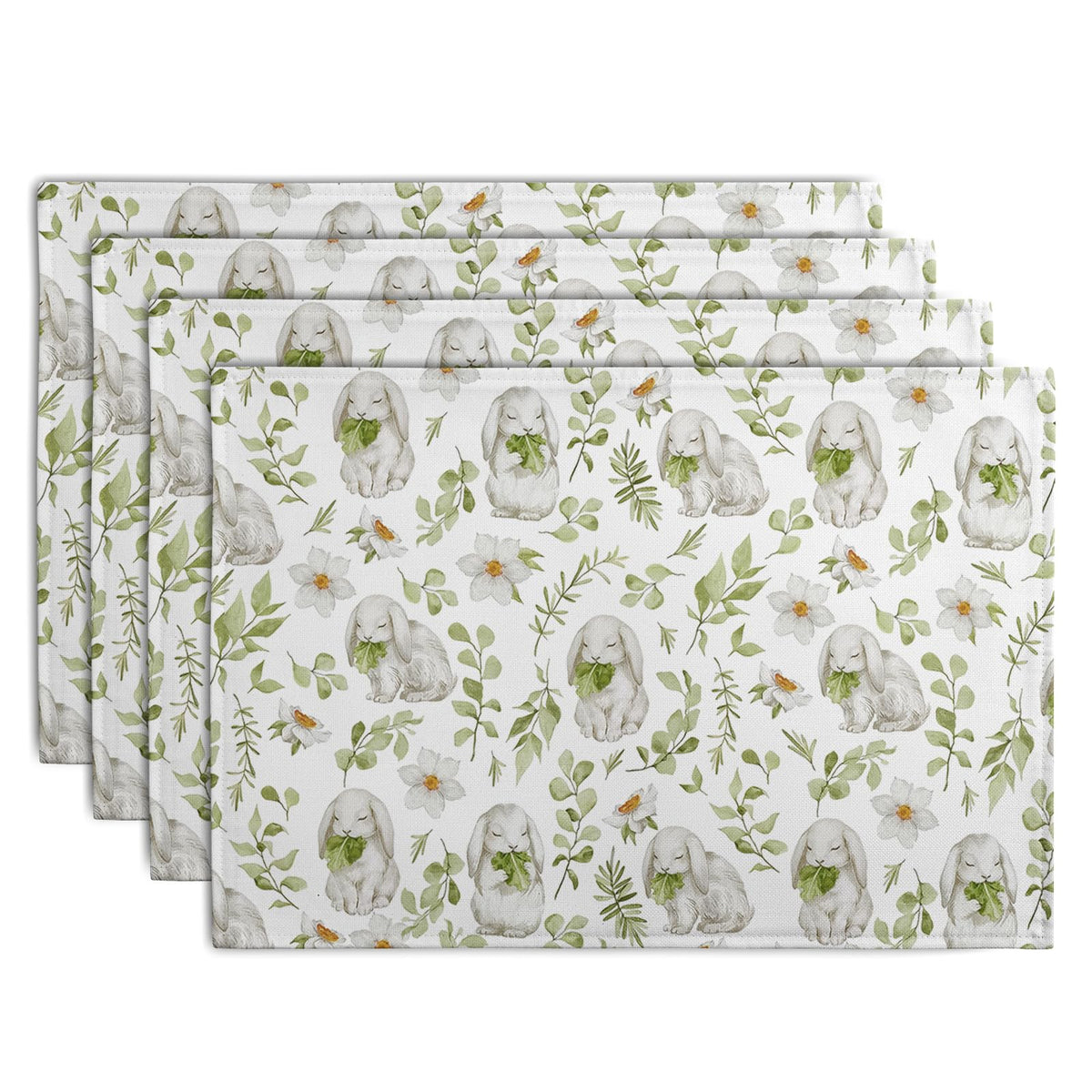 Rustic Daisy Placemats Set of 4 Vintage Flower Vases Wood Grain Linen Table Mats 12x18 Inch Summer Floral Wooden Board Farmhouse Washable Place Mat for Party Kitchen Dining Outdoor Indoor Decor