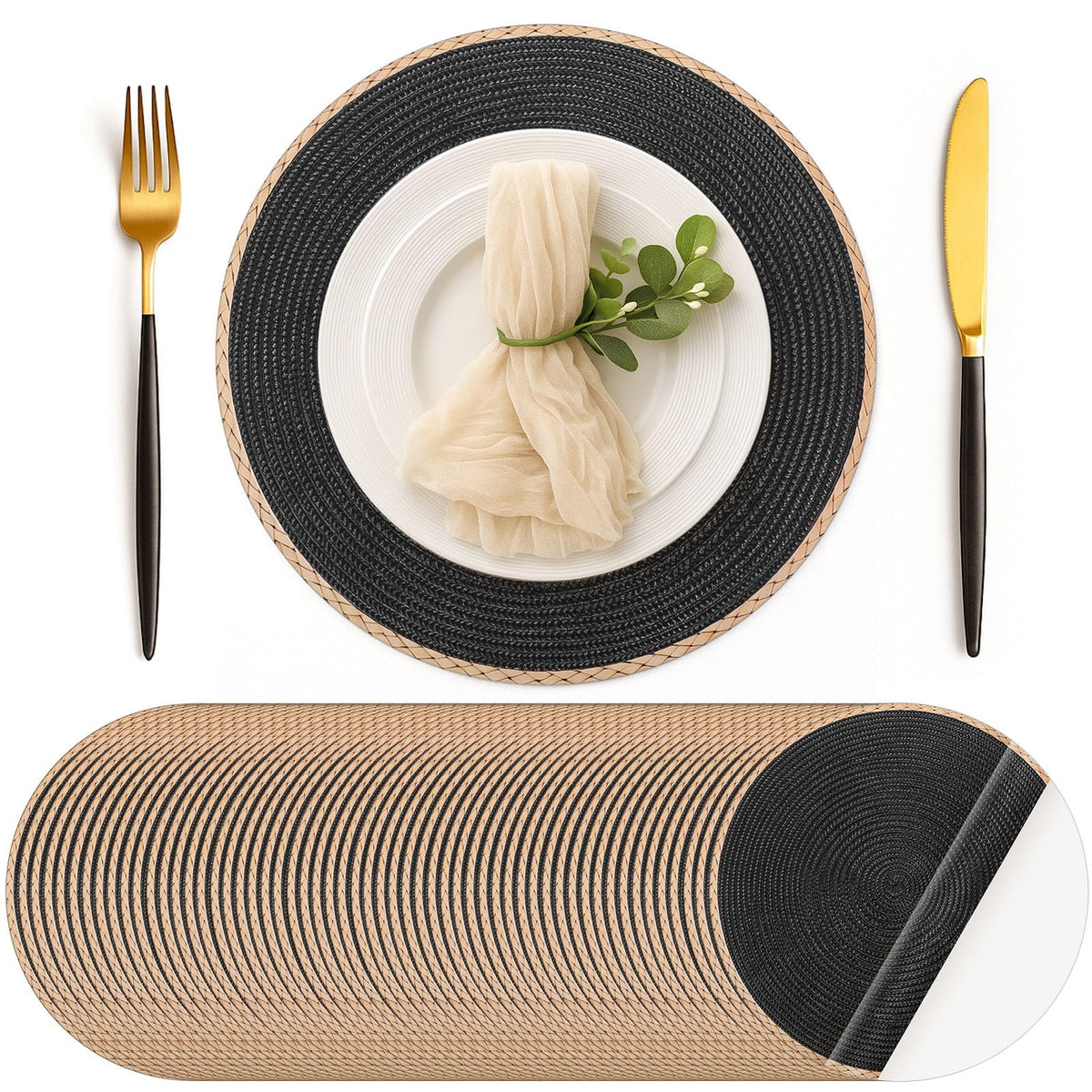 Geosar Disposable Paper Placemat Cotton Woven Look 13''