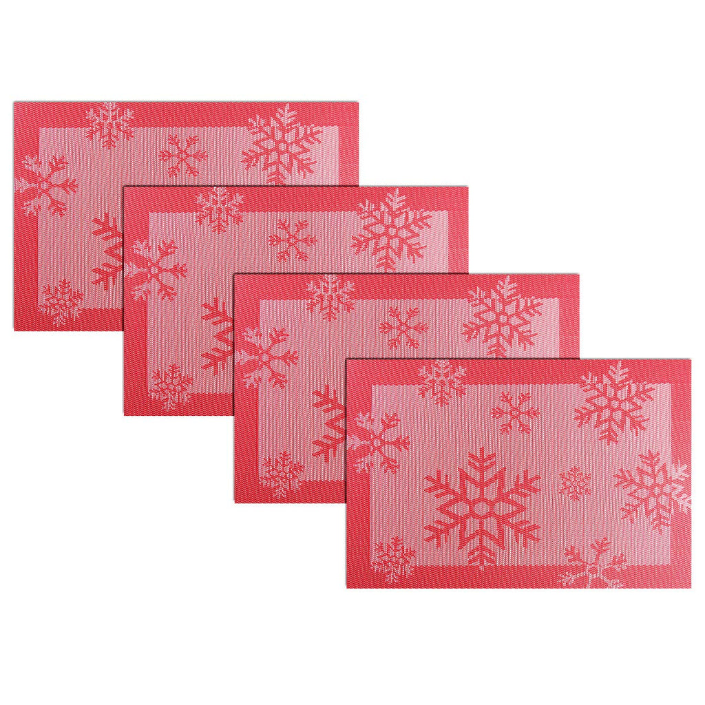 PIGCHCY Placemats,Durable Placemats for Dining Table,Washable Woven Vinyl Kitchen Placemats Set of 4 (Brown)