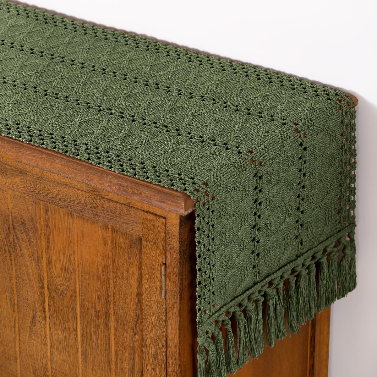 Boho Table Runner Fall Farmhouse Burlap Dining Dresser Scarf Home Decor