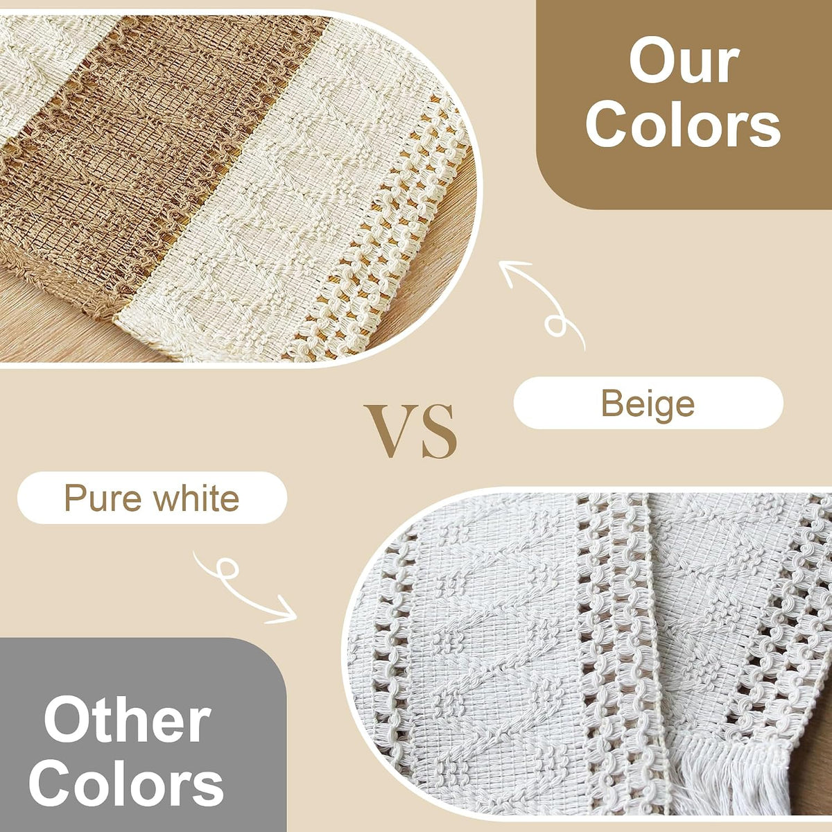 FEXIA Boho Placemats Set of 6, Macrame Table Mats Farmhouse Dining Decor