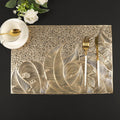 Gold Placemats Set of 6 Wipable Rectangular Table Place Mat Bulk