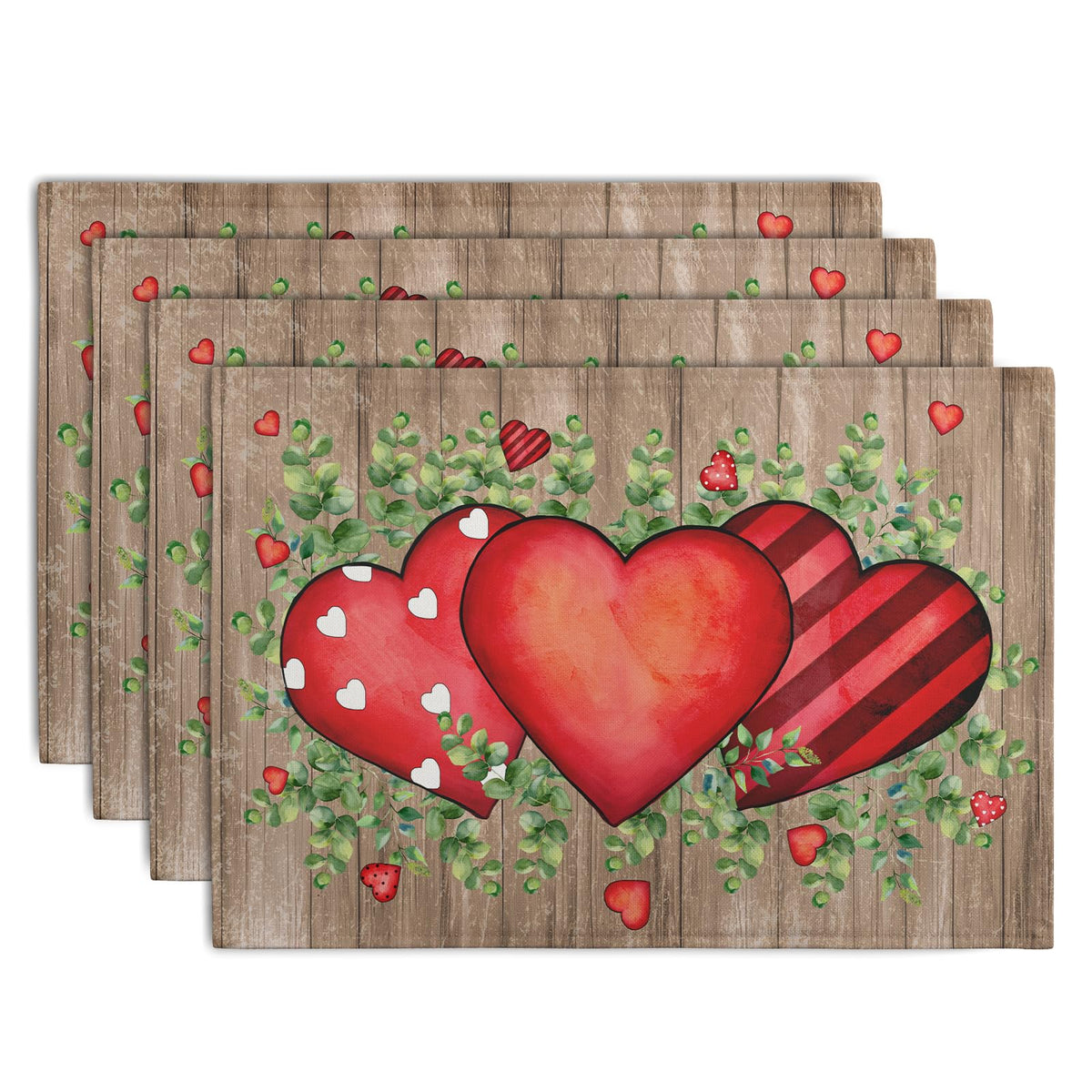 Rustic Daisy Placemats Set of 4 Vintage Flower Vases Wood Grain Linen Table Mats 12x18 Inch Summer Floral Wooden Board Farmhouse Washable Place Mat for Party Kitchen Dining Outdoor Indoor Decor