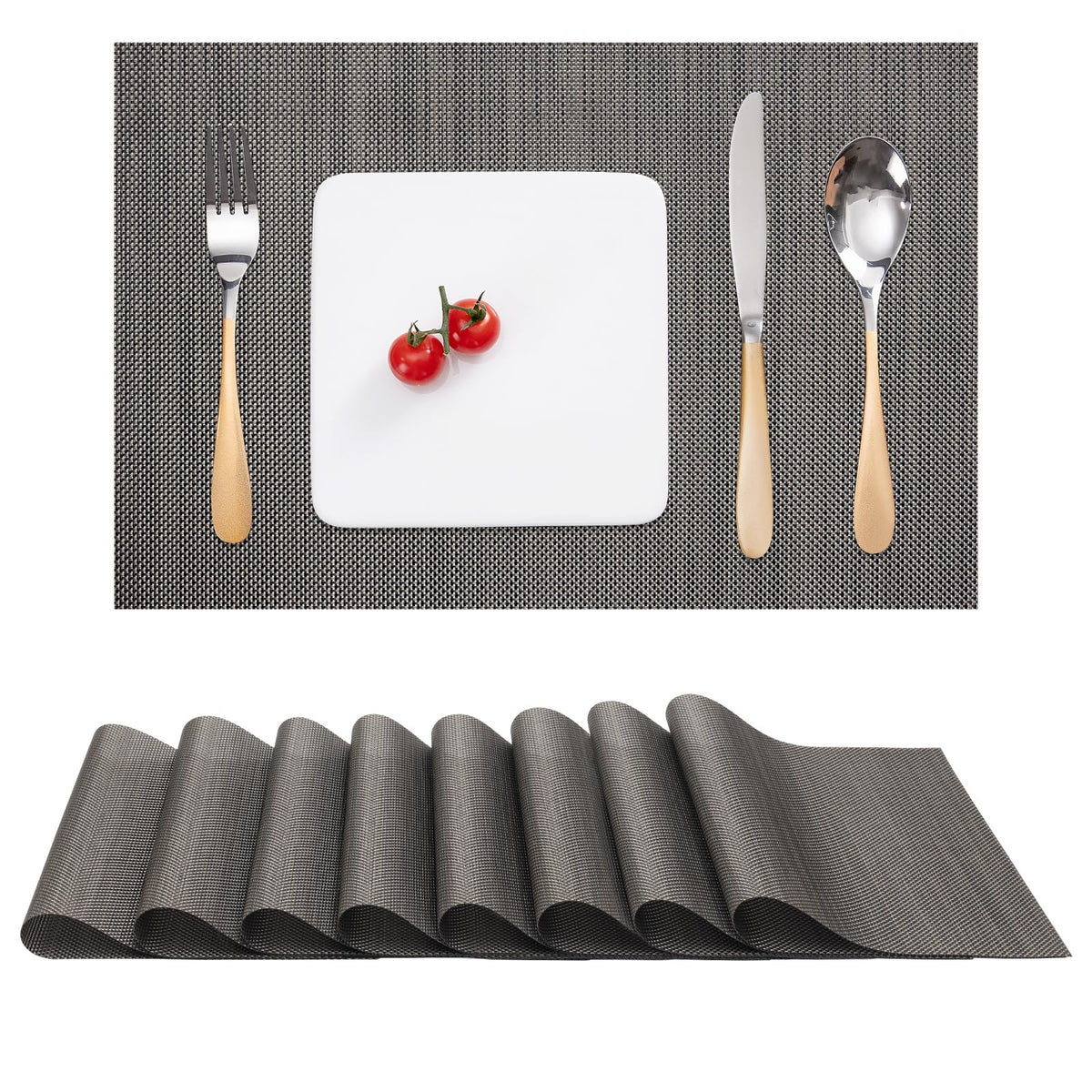 Myir JUN Orange Placemats Set of 8 for Dining Table Thanksgiving Placemats