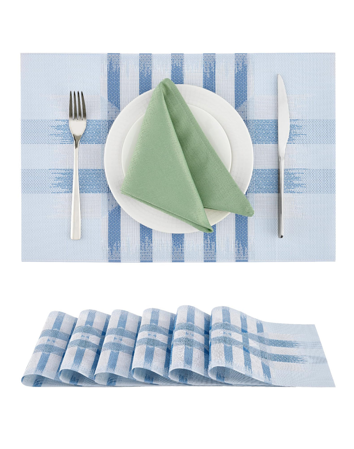Leetaltree Light Brown Placemats Set of 8 - Heat Resistant Woven Vinyl